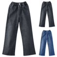 thumbnail image 4 of Generic Girls' High Waisted Palazzo Pants Junior Girls' Vintage-Inspired Jeans Kids Girls Baggy Jeans Casual Wide Leg High Waist Denim Pants Size 5-14 Years, 4 of 4