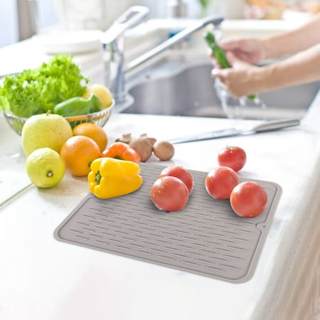 

Yedhsi Silicone Dish Drying Mat Waterproof Countertop Mat Dishwashing Mat Sink Mat 16x 12 Inch Large Silicone Tripod With Silicone Cleaning Brush