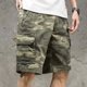 thumbnail image 4 of Pantalones cortos cargo para hombre, estilo medio camuflaje, bermudas masculinas, Y2k, bolsillo frontal, cintura elástica, anchos, cómodos y holgados, novedad de 2025, 4 of 5