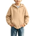 thumbnail image 3 of Children's Oversized Hoodies Zip Up Hooded Sweatshirt Kids Fashion Solid Color Long Sleeve With Pocket Warm Zipper For Girls And Boys, 3 of 9