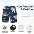thumbnail image 6 of Picia Friendly Smiling Sharks pattern Mens Swim Trunks with Compression Liner Stretch Beach Shorts Quick Dry with Zipper Pockets No-Chafing Board Shorts-XX-Large, 6 of 9