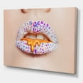thumbnail image 3 of Designart ' Shining Woman Lips Covered With Rhinestones and Smudges ' Modern Canvas Wall Art Print, 3 of 4