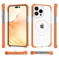 thumbnail image 3 of TECH CIRCLE Shockproof Rubber Clear Back Case Compatible with MagSafe Cover for iPhone 14 Pro Max 
 (Orange), 3 of 4
