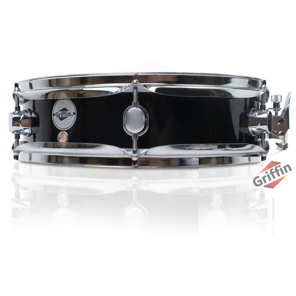 Piccolo Snare Drum 13" x 3.5" by GRIFFIN - 100% Poplar Wood Shell with Black PVC  White Coated Drum Head - Drummers Acoustic Marching Kit Percussion by GeekStands.com