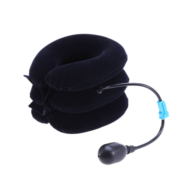 EeaseMX Masajeador cervical portátil de tres niveles con mango inflable y tres tubos (azul oscuro)