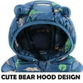 thumbnail image 4 of SYNPOS Toddler Baby Girl Boy Cartoon Dinosaur Light Down Hooded Jacket Kids Warm Coat, 4 of 6