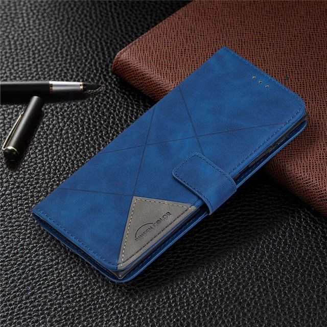 Luxury Leather Phone Case on For Xiaomi Redmi Note 12R 12S Fundas For Redmi12 Note12 Note 12 Pro 5G Magnetic Wallet Flip Cover Blue Redmi Note 12 5G