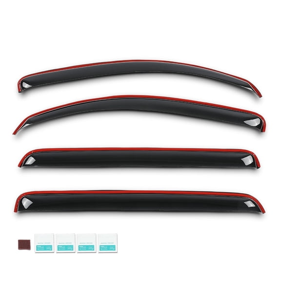 In-Channel Window Vent Visor Sun Rain Guards Side Wind Deflector Fit For 2007-2021 Toyota Tundra Smoky