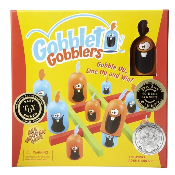Blue Orange Gobblet Gobblers, Strategy Board Game, 2 Players, Ages 5 , 9.00 x 6.00 x 1.50 In, 13 PCS
