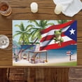 thumbnail image 3 of Puerto Rico Flag Frog Coconut Trees Placemats Set of 6,Wipeable Washable Table Mats for Dining Tables, Ocean Beach Place Mats for Kitchen Event Party Tabletop Decor, 3 of 9