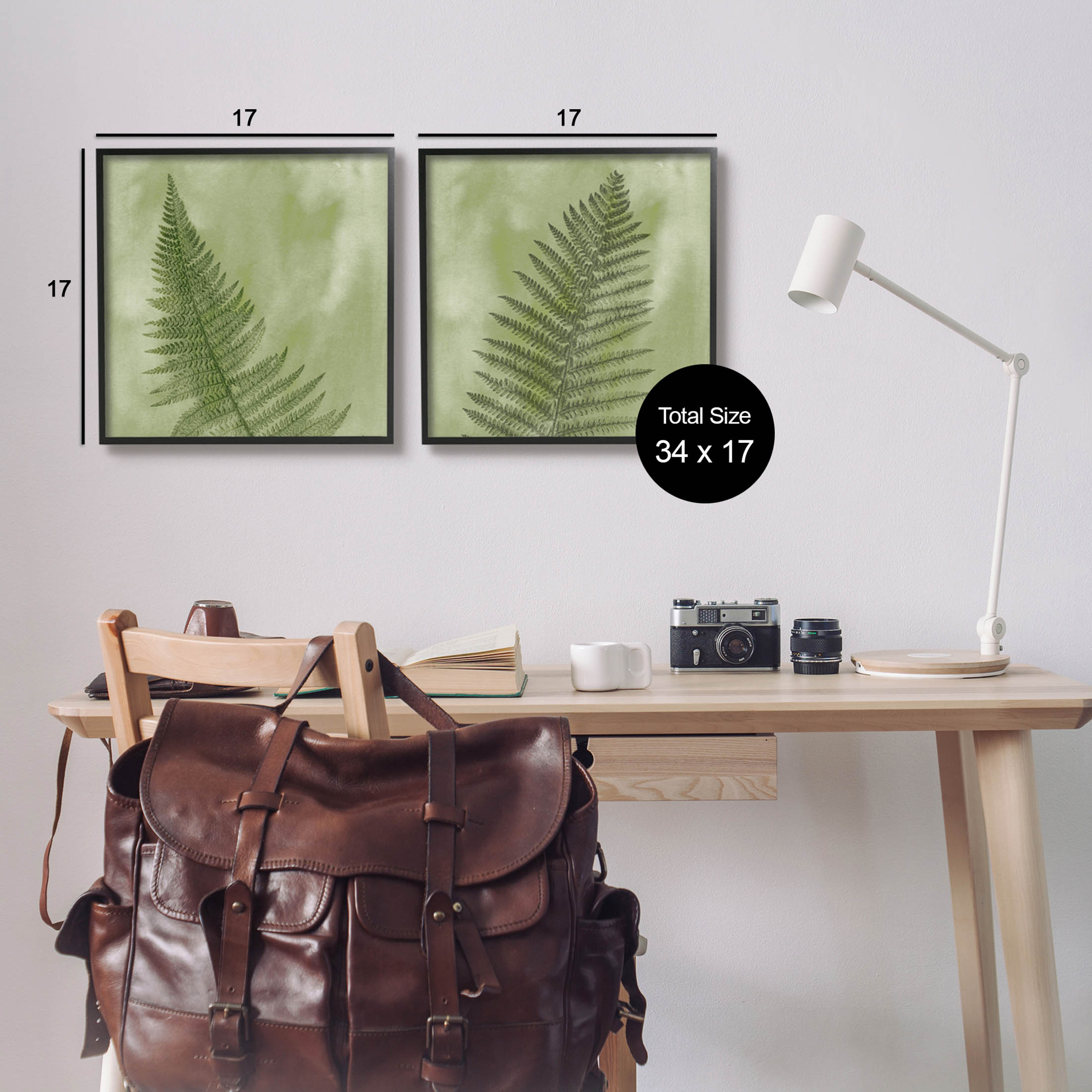 Fern Sprouts Forest Nature Leaves Botanical & Floral Graphic Art Black Framed Art Print Wall Art, Set of 2