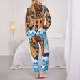 thumbnail image 6 of Goofa Animals on Noah's Ark Printed Women’s 2 Piece Pajama Set Super,Pajamas Women's Long Sleeve Sleepwear Soft Button Down Loungewear Pjs Lounge Set Nightwear-Large, 6 of 9