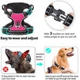 thumbnail image 4 of Arnés para perros, arnés reflectante antitirones para perros pequeños y medianos con asa acolchada, 1 hebilla en la correa derecha del cuello para facilitar su colocación y extracción, fucsia, 4 of 5