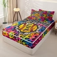 thumbnail image 2 of Castle Fairy Abstract Softball Zipper Full Size Comforter Sets with Fitted Sheet and 2 Pillowcases, Gradient Tie-Dye Leopard Print Zipper Bedding Set,4pcs, 2 of 6