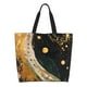 thumbnail image 1 of Fotbe Abstract Gold Floral Galaxy Bolsa Tote Estética de Lona con Estampado para Mujer - Bolsa Reutilizable de Hombro Casual para Vacaciones, Compras, Trabajo y Gimnasio, 1 of 8