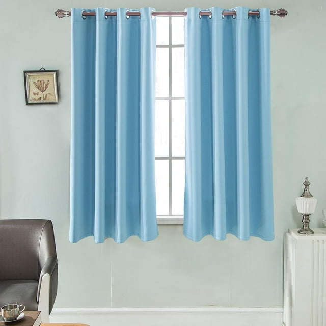 Cortinas Opacas Soledad 1 Panel Poliéster Azul 42x63 pulgadas Cortinas opacas para ventanas