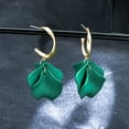 thumbnail image 3 of Eosunjian 1 Pair Pendant Earrings Sweet Exquisite Piercing Rose Petal Hoop Earrings for Daily Life Blue, 3 of 13