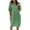 Green, variant on Plus Size Cotton Linen Dresses for Women Short Sleeve Summer Pleated Midi Dress with Pockets
