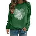 thumbnail image 2 of Baqcunre Valentine'S Day Shirts For Women Fingerprint Heart Print Round Neck Long Sleeve Top(Green S-3XL),Long Sleeve Shirts For Women Graphic Tees For Women Holiday Tops For Women 2023 Womens Tops, 2 of 4