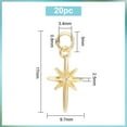 thumbnail image 2 of 20 Pcs North Star Charms 18K Gold Plated Brass Star Pendants with Jump Rings Metal Celestial Charms Beads for Necklace Earrings Bracelet Jewelry Making, 2 of 7