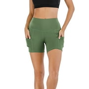 Women’s High Waist Yoga Pants Butt Lift Ruching Sport Short Shorts Gym Workout Leggings
