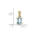 thumbnail image 2 of 7/10 Carat (Ctw) Aquamarine Drop Pendant Necklace in 10K Yellow Gold with Chain, 2 of 5