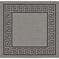 thumbnail image 3 of Unique Loom Outdoor Border Collection Area Rug - Greek Key (6' 1" Square Gray/Black), 3 of 7