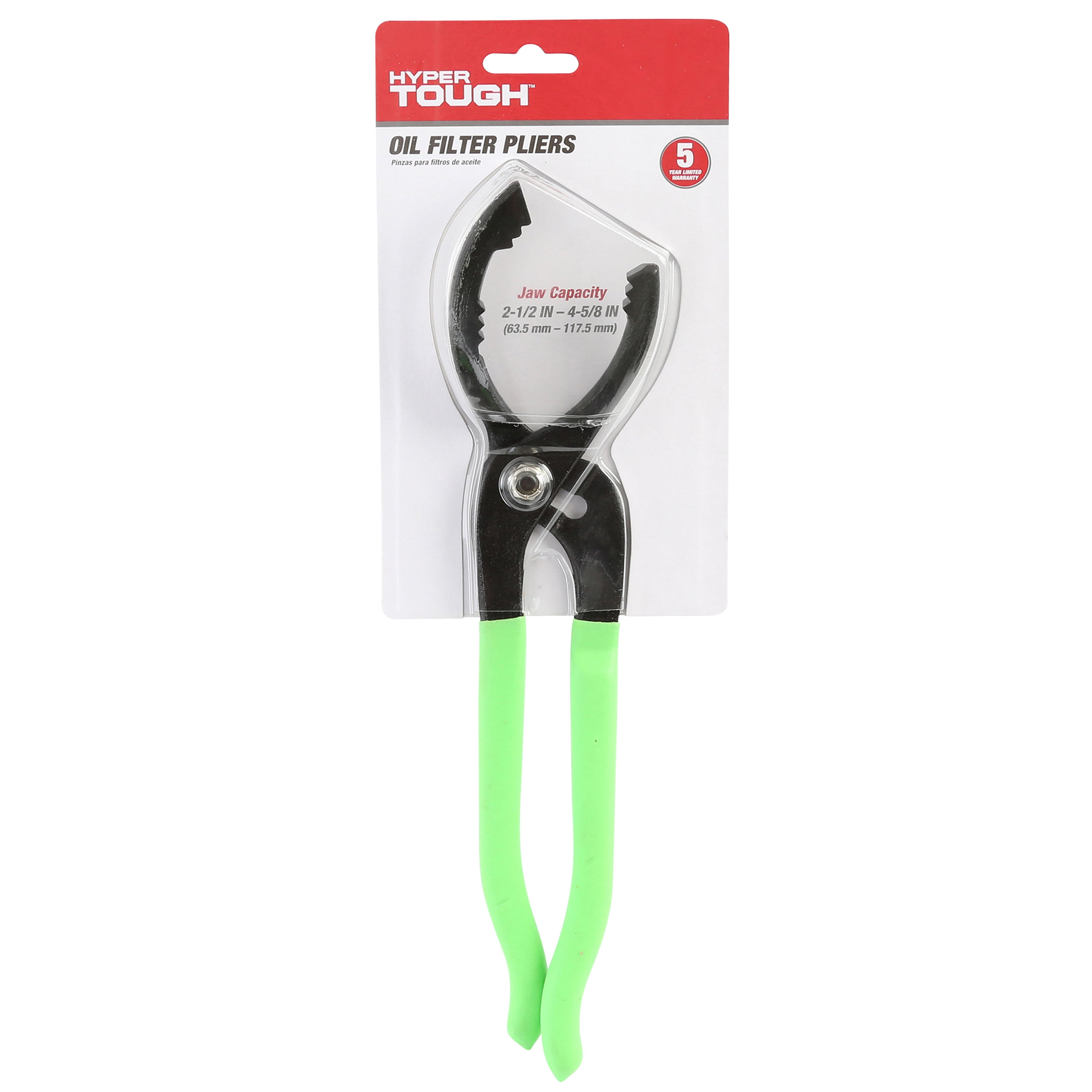 Hyper Tough Slip Joint Adjustable Oil Filter Wrench, Non-Slip Grip