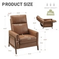 thumbnail image 4 of WingBack Recliner Chair, Comfy Armchair PU Leather Living Room Chairs with Wood Legs Adjustable, Cocoa, 4 of 8