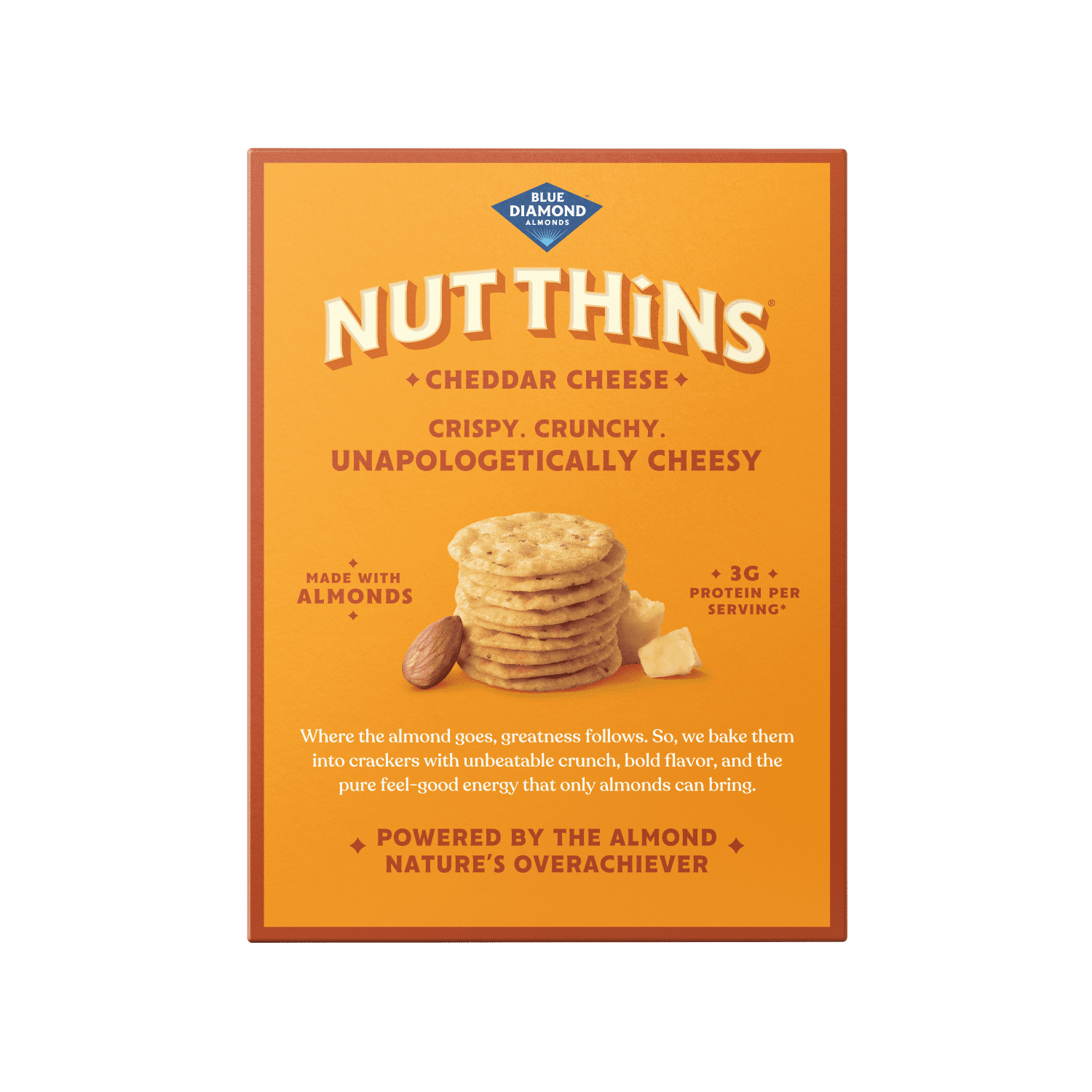 (6 pack) Blue Diamond Almonds Nut-Thins, Cheddar Cheese, Snack Crackers, Gluten-Free, 4.25oz Cardboard Box