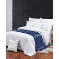 thumbnail image 3 of Bed Runner for Twin Size, Vintage Navy Blue Decorative Scarf Throws for Foot of Bed, Farmhouse Retro Dark Solid Color Linen Texture Luxury Bedding Protector Slipcover Bedrunners, 71 x 20 Inch, 3 of 6