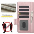 thumbnail image 3 of Dteck for Samsung Galaxy Z Fold 4 Wallet Case with 6 Credit Card Slots and S-Pen Slot,RFID Blocking Multi Card Function Magnetic Clasp Kickstand for Man Women, Rosegold, 3 of 7
