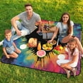 thumbnail image 7 of Colorful Tie Dye Vortex Picnic Blanket Waterproof Outdoor Beach Blanket Hand-held Pad Suitable for Travel, Camping, Beach, Family Gatherings, 7 of 7