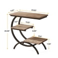 thumbnail image 2 of GVN Sofa Table, Side Table, Sofa Side Table,C-Shaped End Table, Industrial 3-Tier Side Table for Small Space,Light Brown, 2 of 3