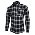 thumbnail image 2 of USNSM Mens Casual Long Sleeve Slim Fit Brushed Plaid Flannel Shirts Button Down Regular Fit Business Checkered Dress Shirts White XL, 2 of 7
