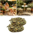 thumbnail image 2 of 2Pcs Outdoor Round Chair Cushions With Ties, Water Repellent Tufted Patio Seat Cushions, Thick Bistro Chair Pads For Garden, Dining, Bar Stool 15.0X3.1", 2 of 7