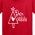 thumbnail image 4 of Inktastic Buon Natale Christmas Tree with Heart and Star Youth T-Shirt, 4 of 5
