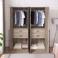 thumbnail image 5 of Lee Wardrobe Closet 2.0 from Engineered Wood in Rustic Gray - Set of 2, 5 of 17