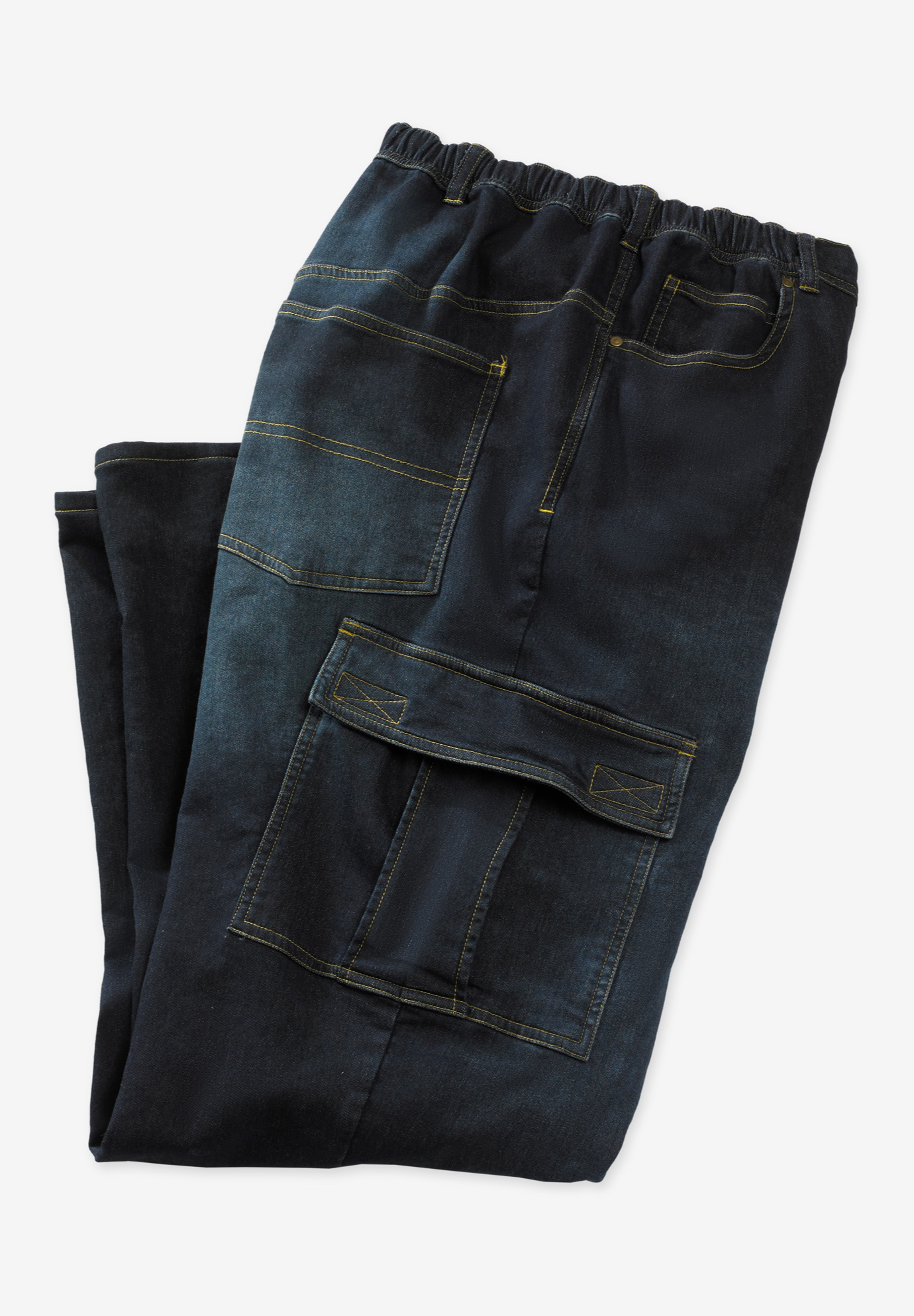 Kingsize Men's Big & Tall Relaxed Fit Cargo Denim Look Sweatpants Jeans - image 5 of 6