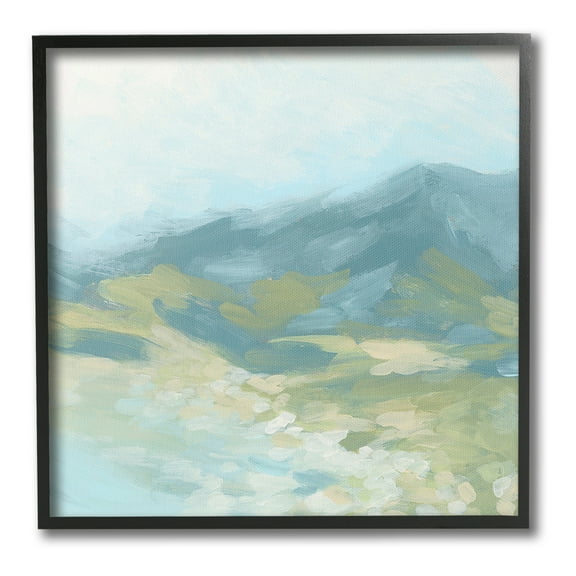 Stupell Industries Murky Mountain Valley Landscape Painting Black Framed Art Print Wall Art, 12 x 12