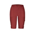 thumbnail image 5 of Cargo Capris for Women with Pockets Capri Cargo Work Pants for Women Casual Summer Wine L, 5 of 6