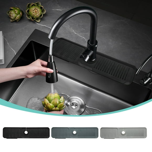 Kitchen Oversized Drains Mat Bathroom Clearance (Dark Gray), Kitchen Oversized Drains Mat Bathroom Storage Mat Antis Splashs Faucet Drains Mat Silicones Drains Mat Soap Mat