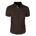 thumbnail image 3 of Bcfgryg Short Sleeve Loose Knit Jacquard Shirt Comfortable Breathable Casual Top For Daily Wear And Outdoor Activities Big and Tall Shirts Brown M, 3 of 5