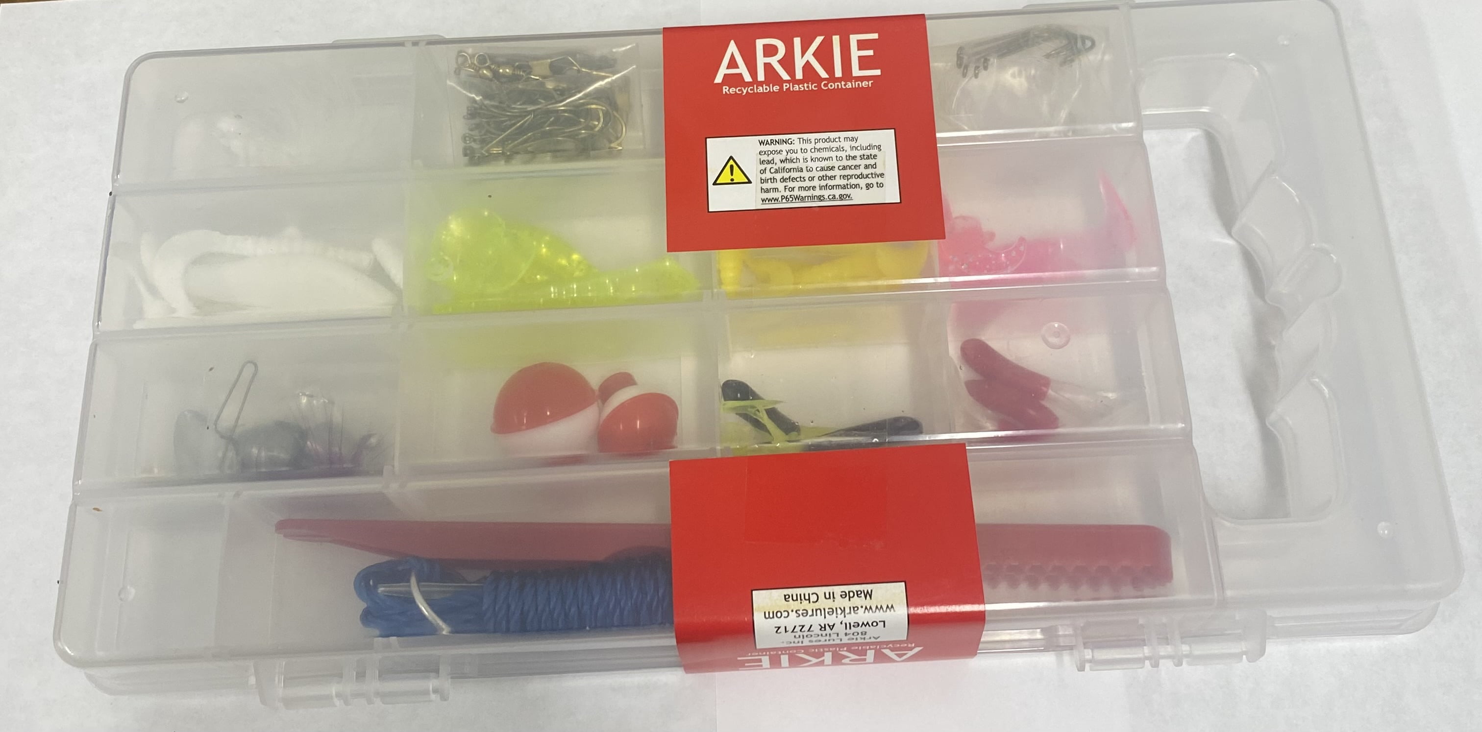 Arkie Lures Lead Free Classic Fishing Tackle Kit, Assorted Colors LF-137