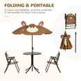 Outsunny Kids Outdoor Patio Furniture Set with Umbrella for Backyard