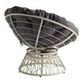 thumbnail image 5 of Papasan Chair with Gray Round Fabric Pillow Cushion and Cream Wicker Weave, 5 of 7