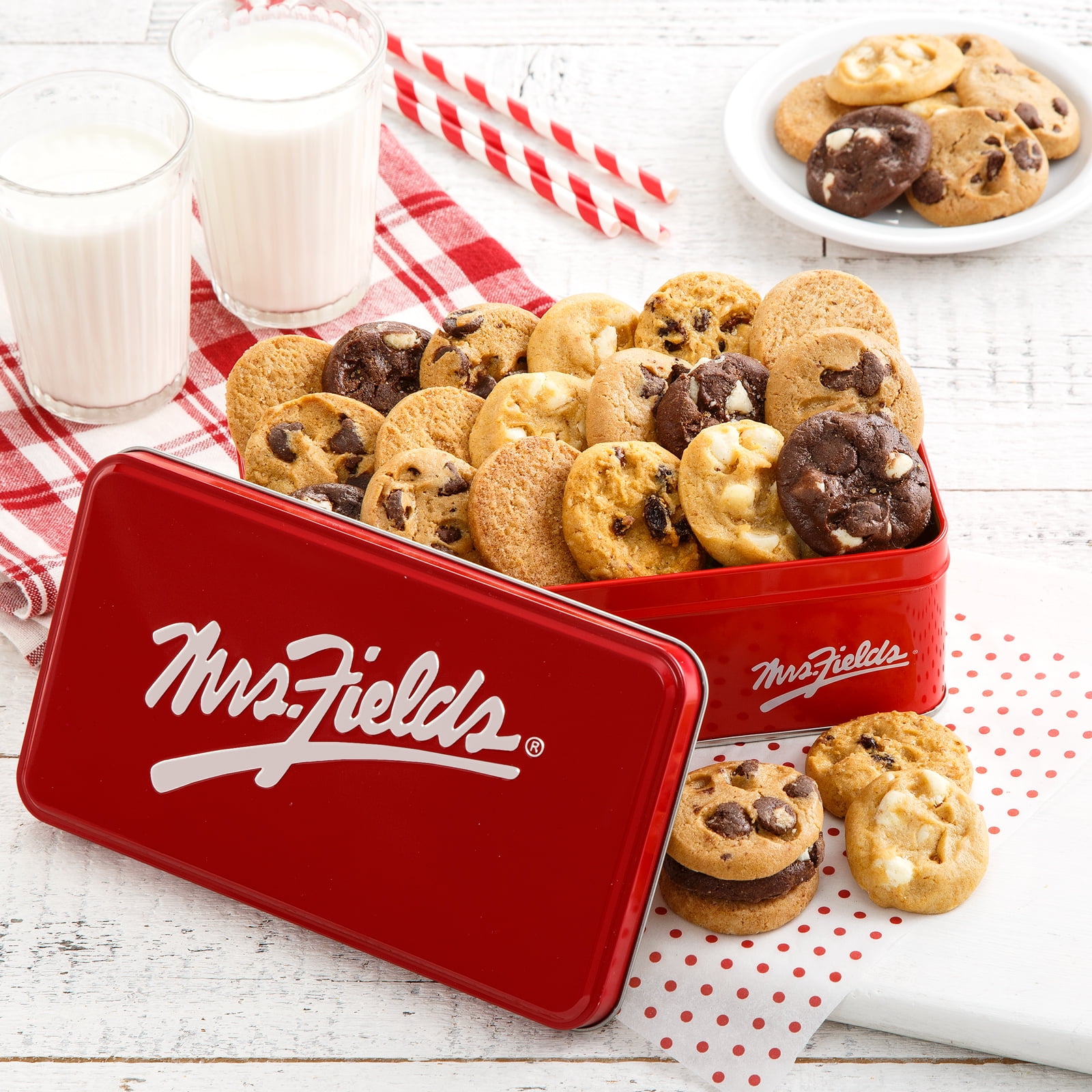 Mrs. Fields 30 Nibblers Signature Tin No Nuts