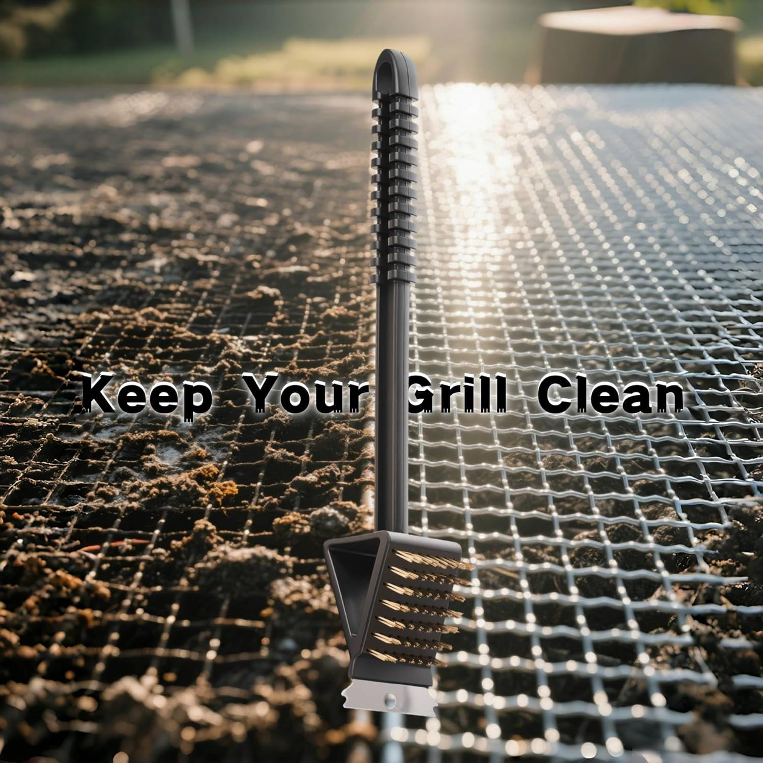 ABPETE Grill Brush for Outdoor Grill, 3 in 1 Grill Cleaning Brush and Scraper BBQ Brush Safe BBQ Cleaning Tools(2 Pack)