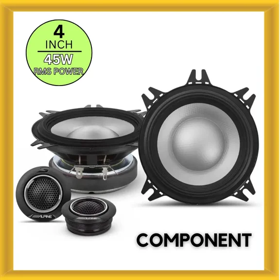 Alpine S2-S40C S2-Series 4" 2-Way Component Speaker Set