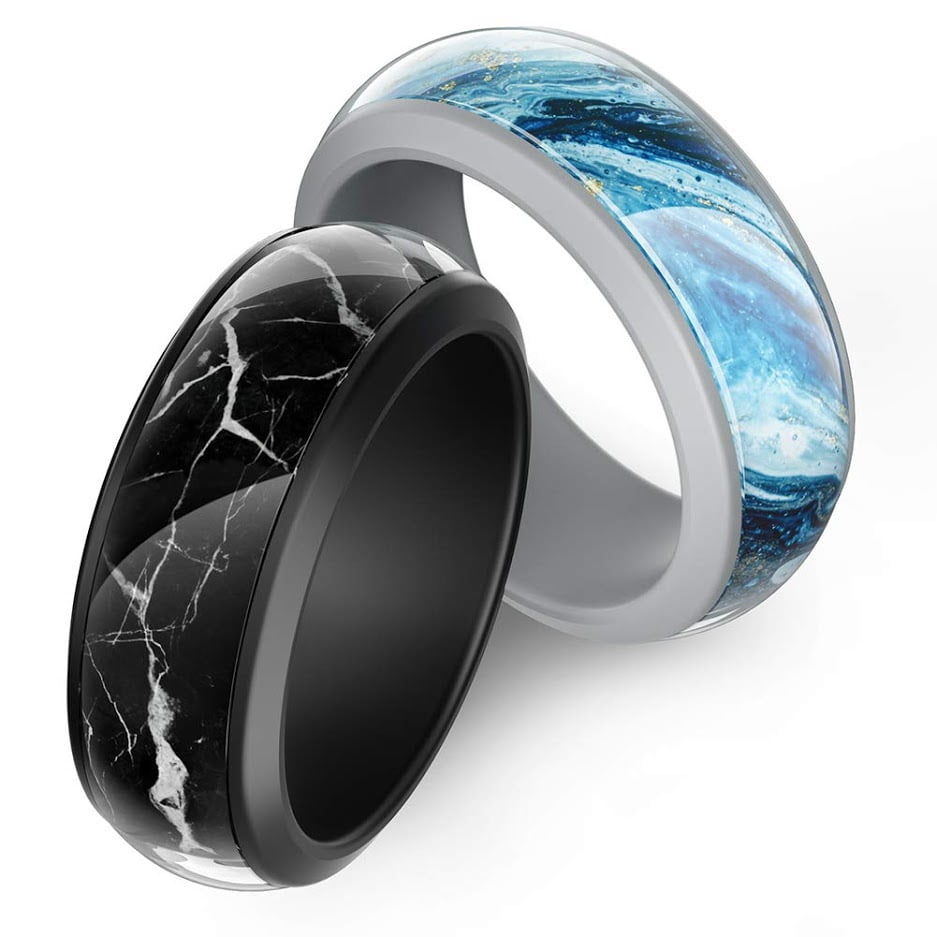 SUPCASE Silicone Wedding Ring, Two Piece Interchangeable Rubber